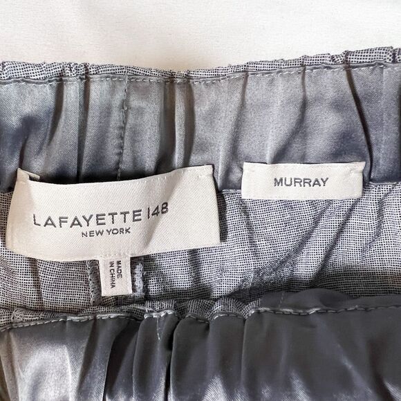 Lafayette 148 Murray Pants S Wool Linen Elastic Pull On Crop Old Money Heritage - Picture 4 of 9